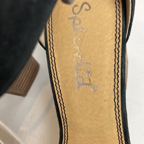 SPLENDID Black Suede Jakey Ankle Strap Block Heel Sandals 10 sexy party cocktail - Picture 12 of 15